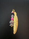 Poodle with feather Keychain