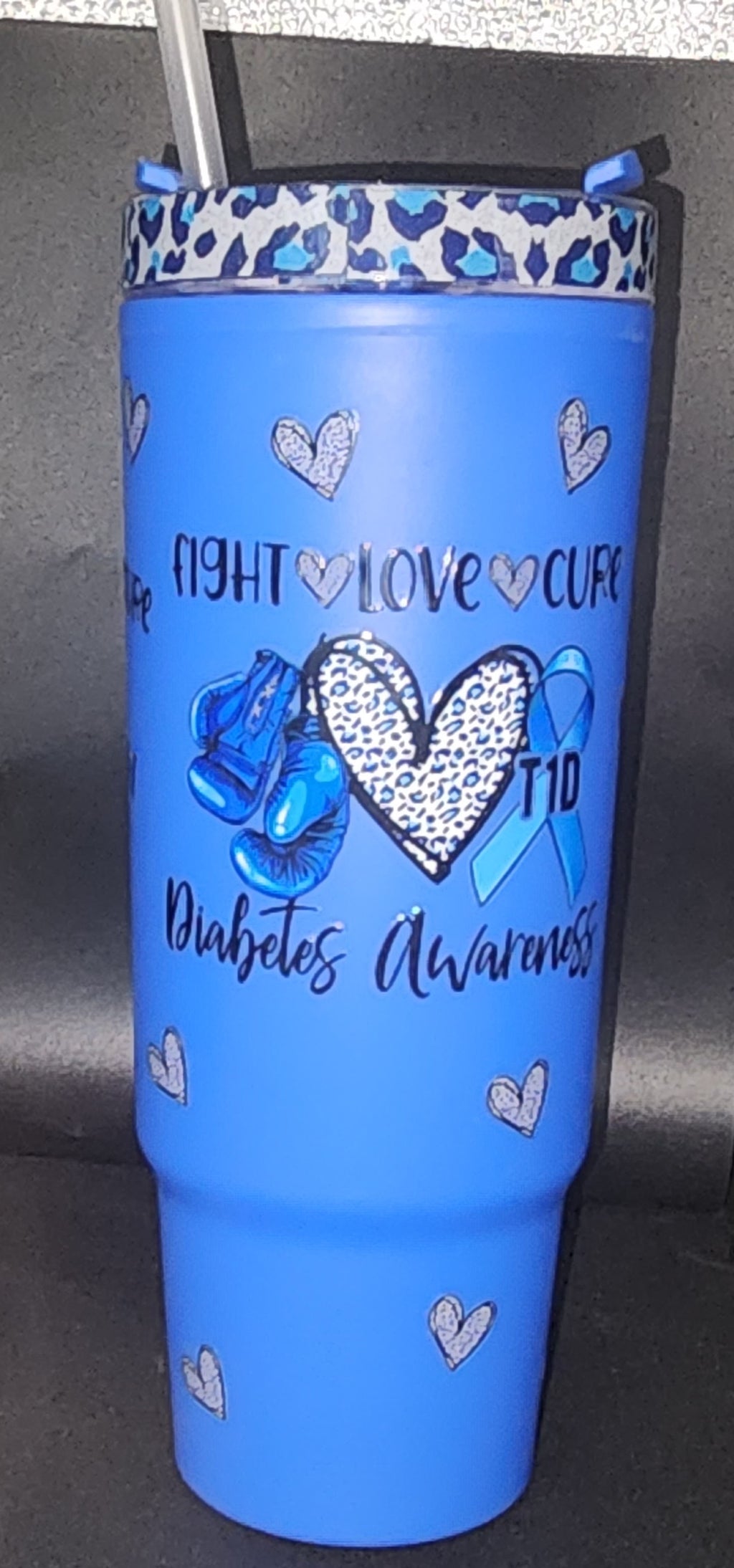 Blue Tumbler for Diabetes Awareness