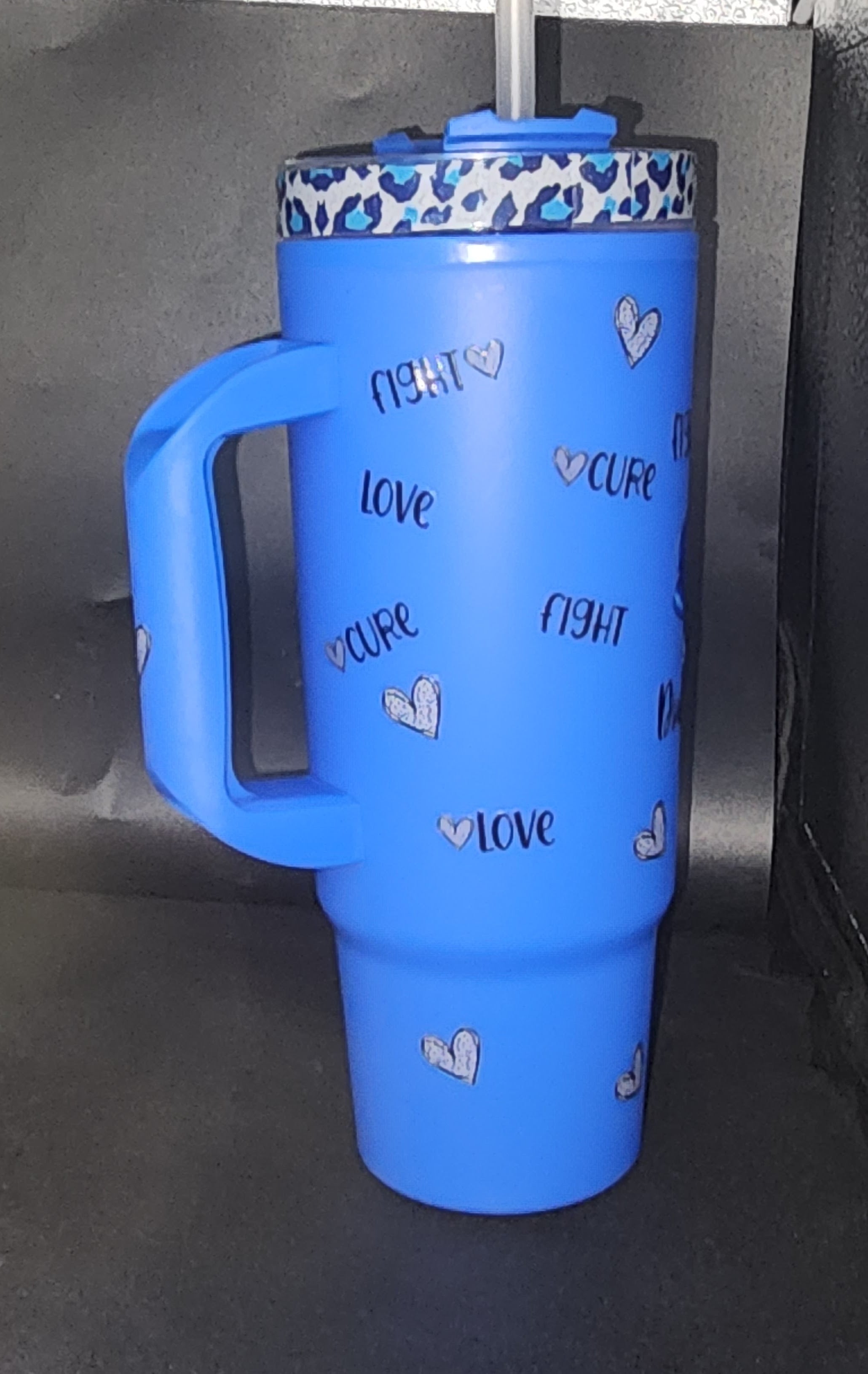 Blue Tumbler for Diabetes Awareness