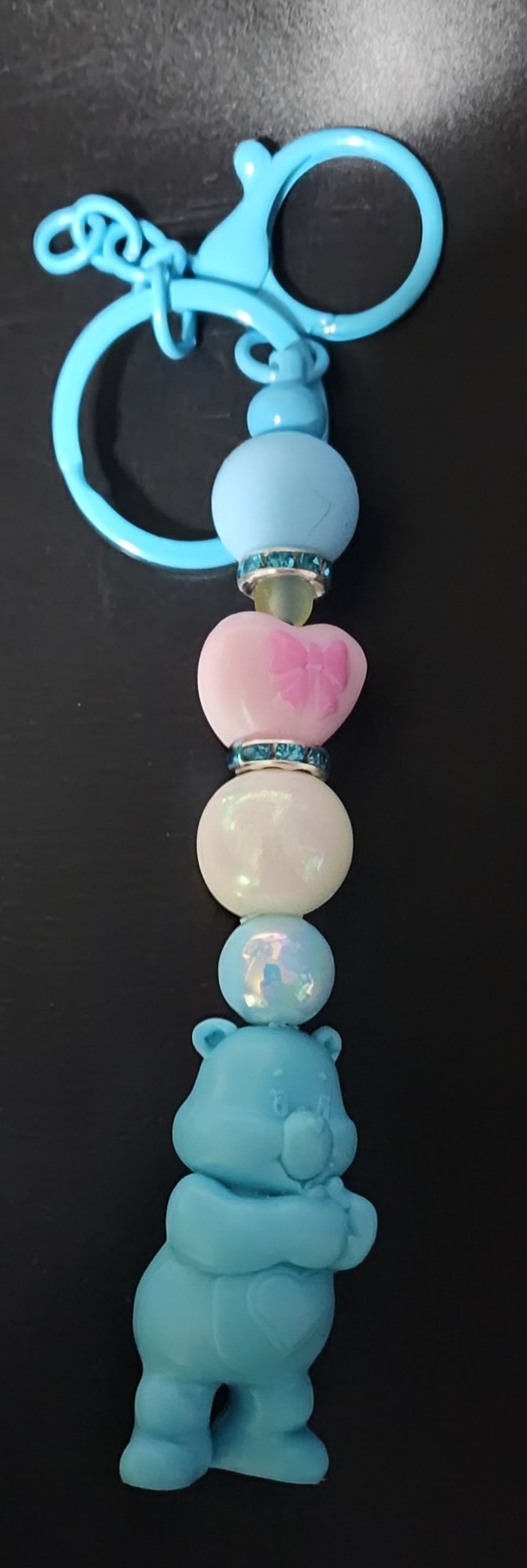 Blue Care Bear Keychain