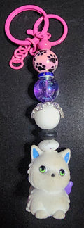 White Cat Keychain