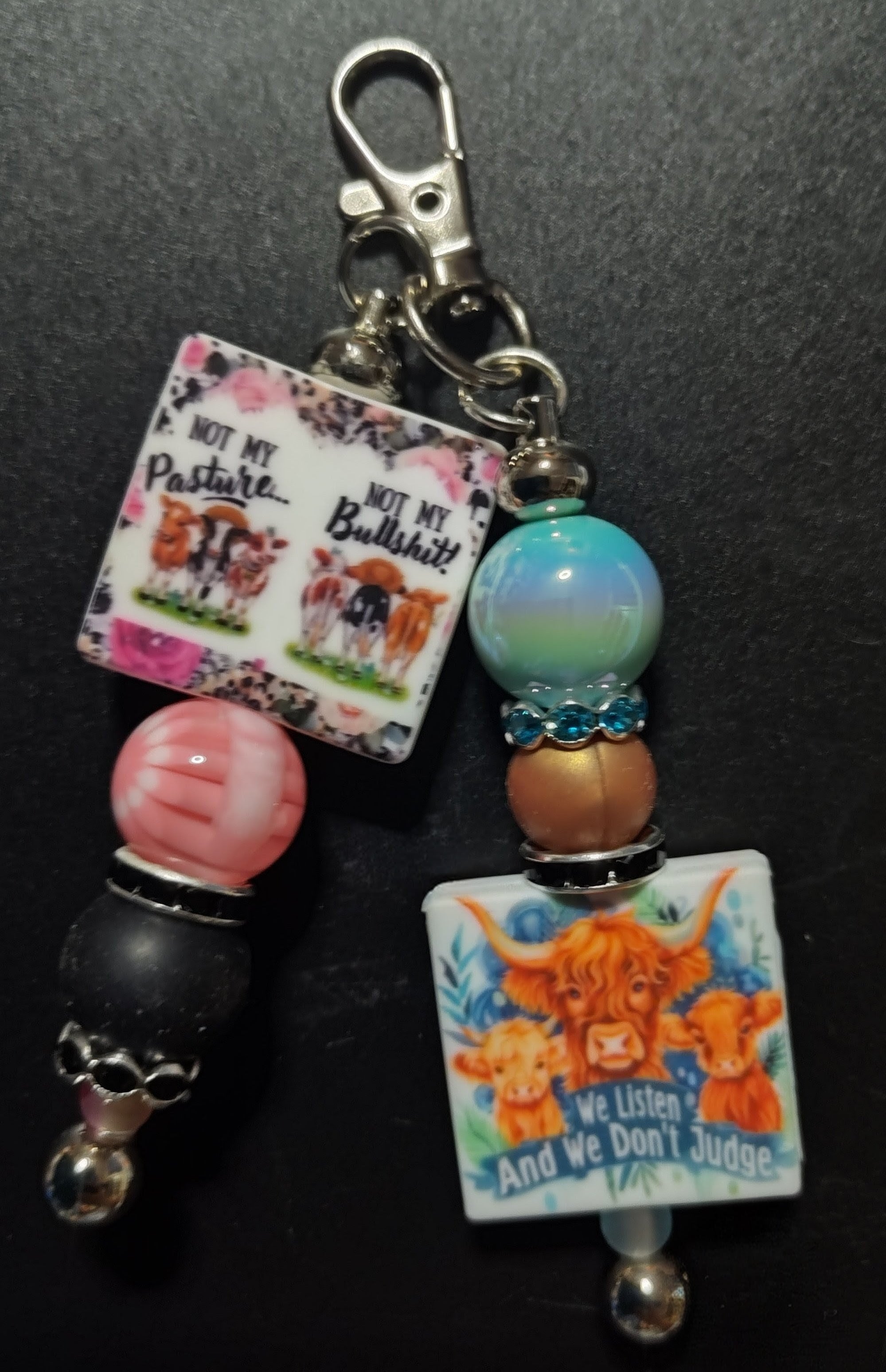 Cow Focals Double Keychain