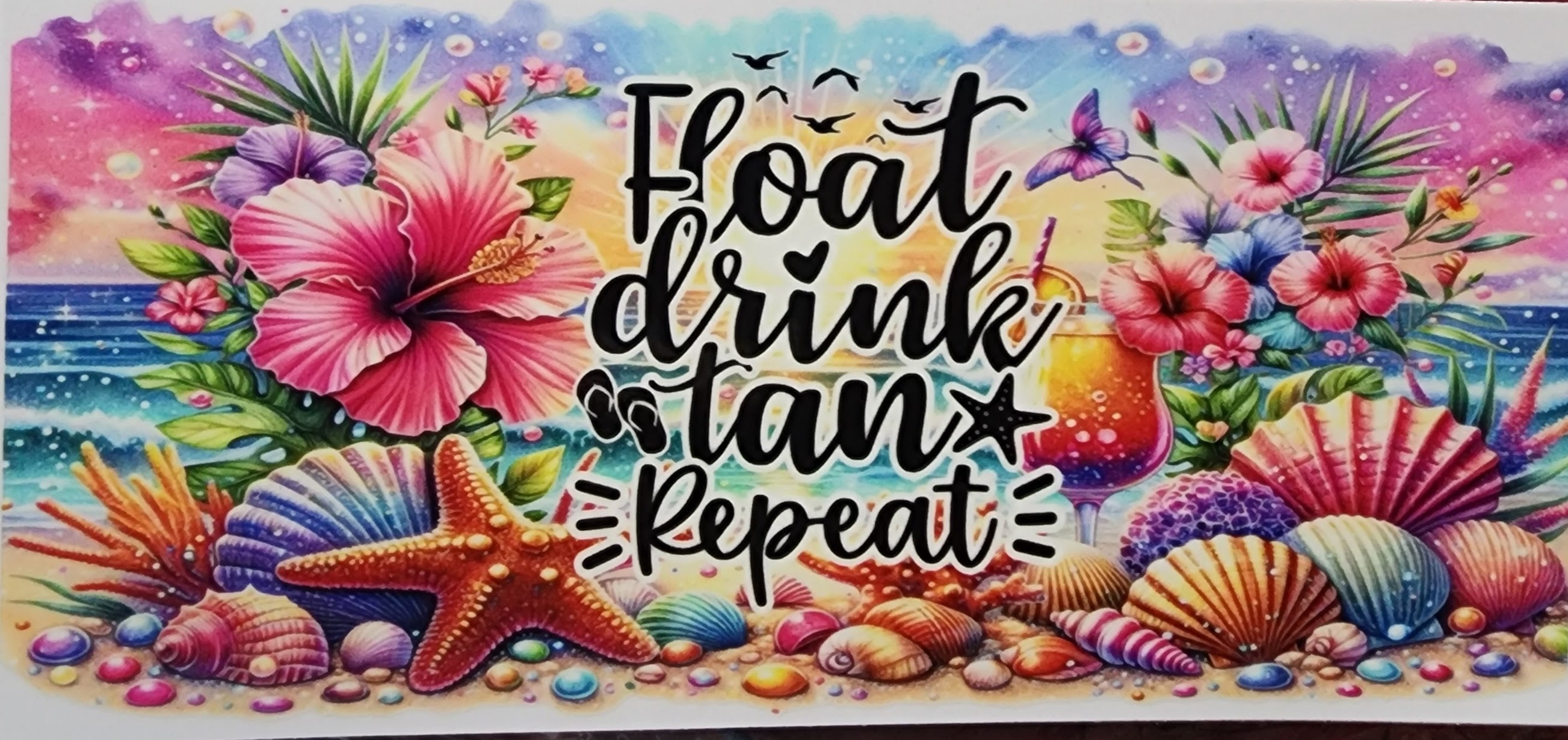 Beach theme cup wrap