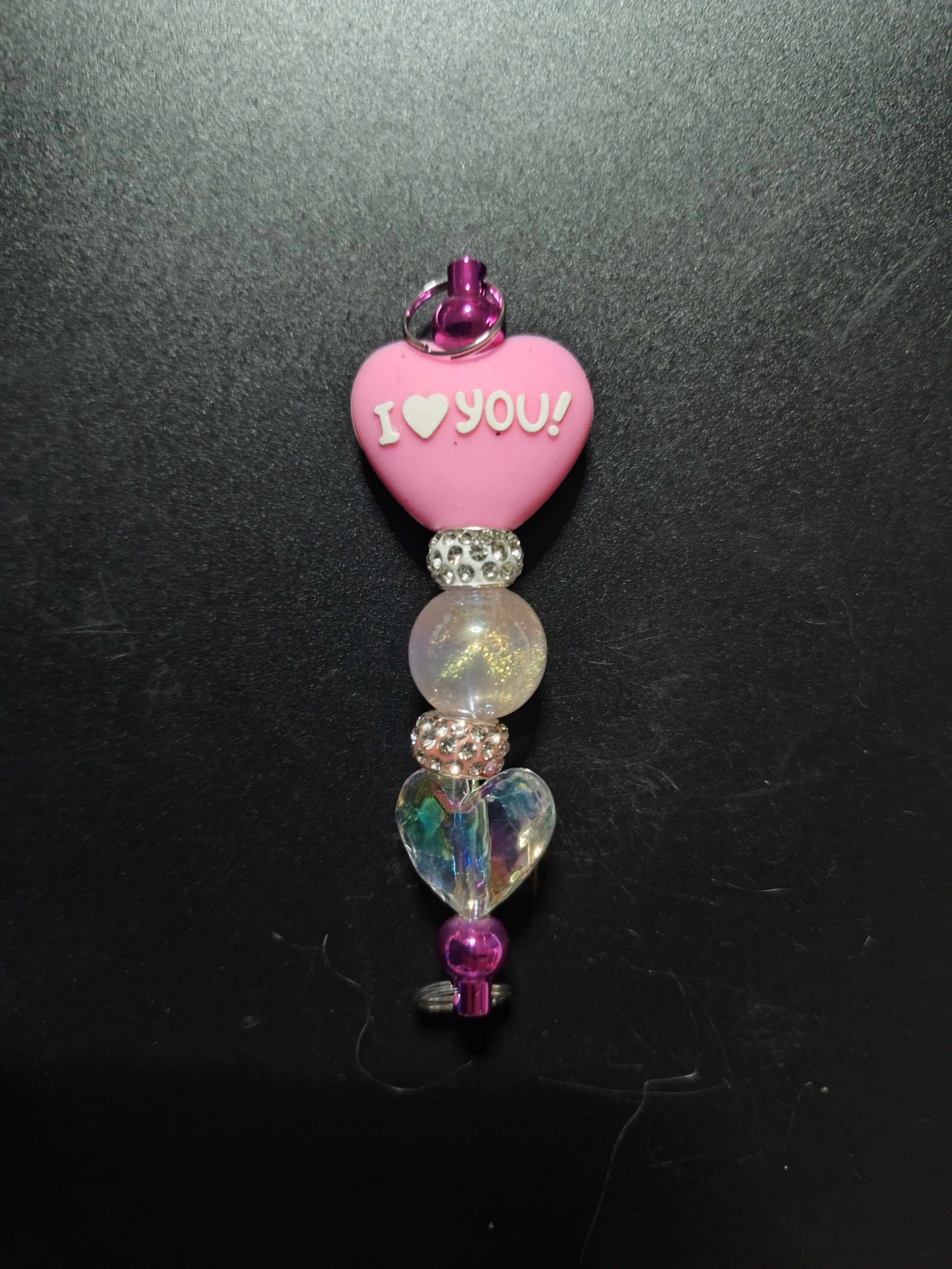 Pink Phone Charm with "I Love You" Heart