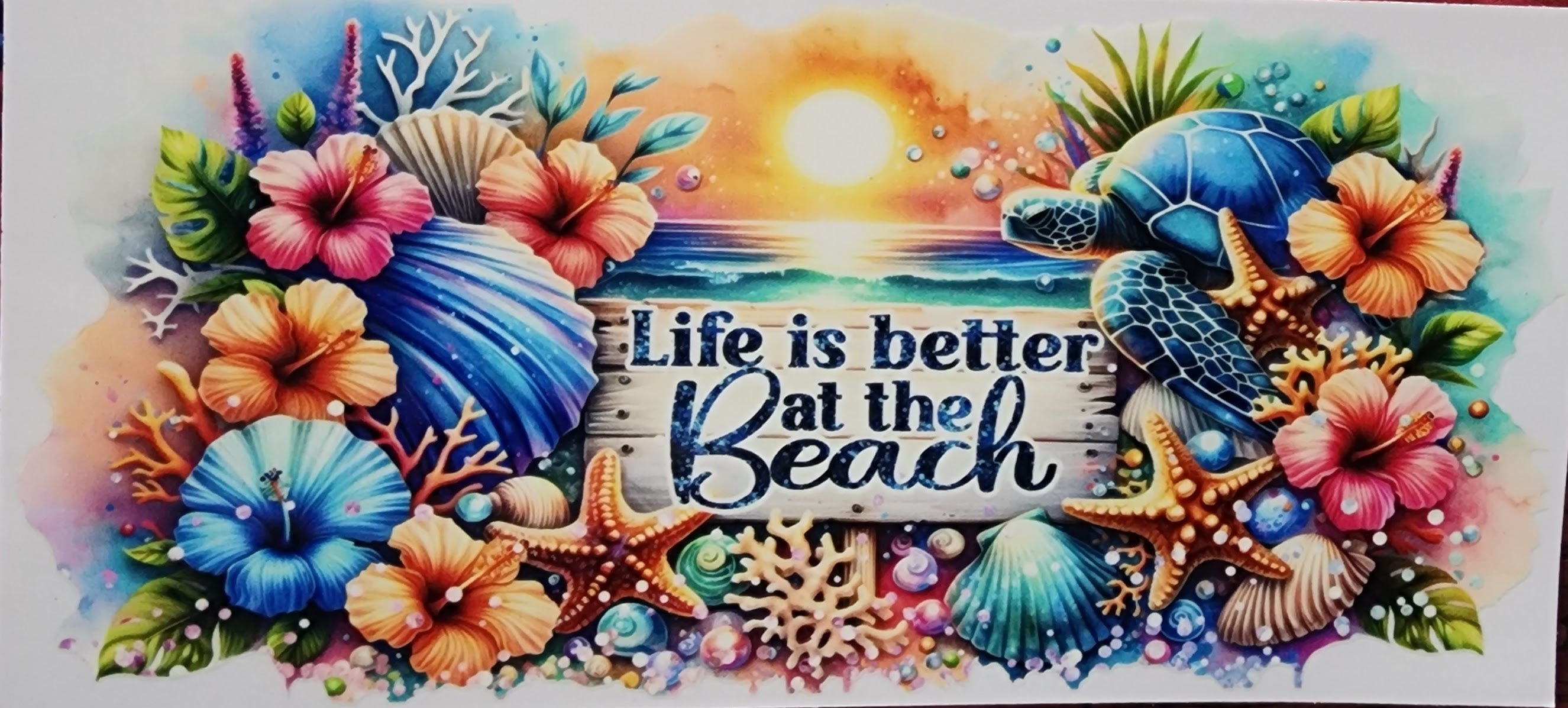 Beach theme cup wrap