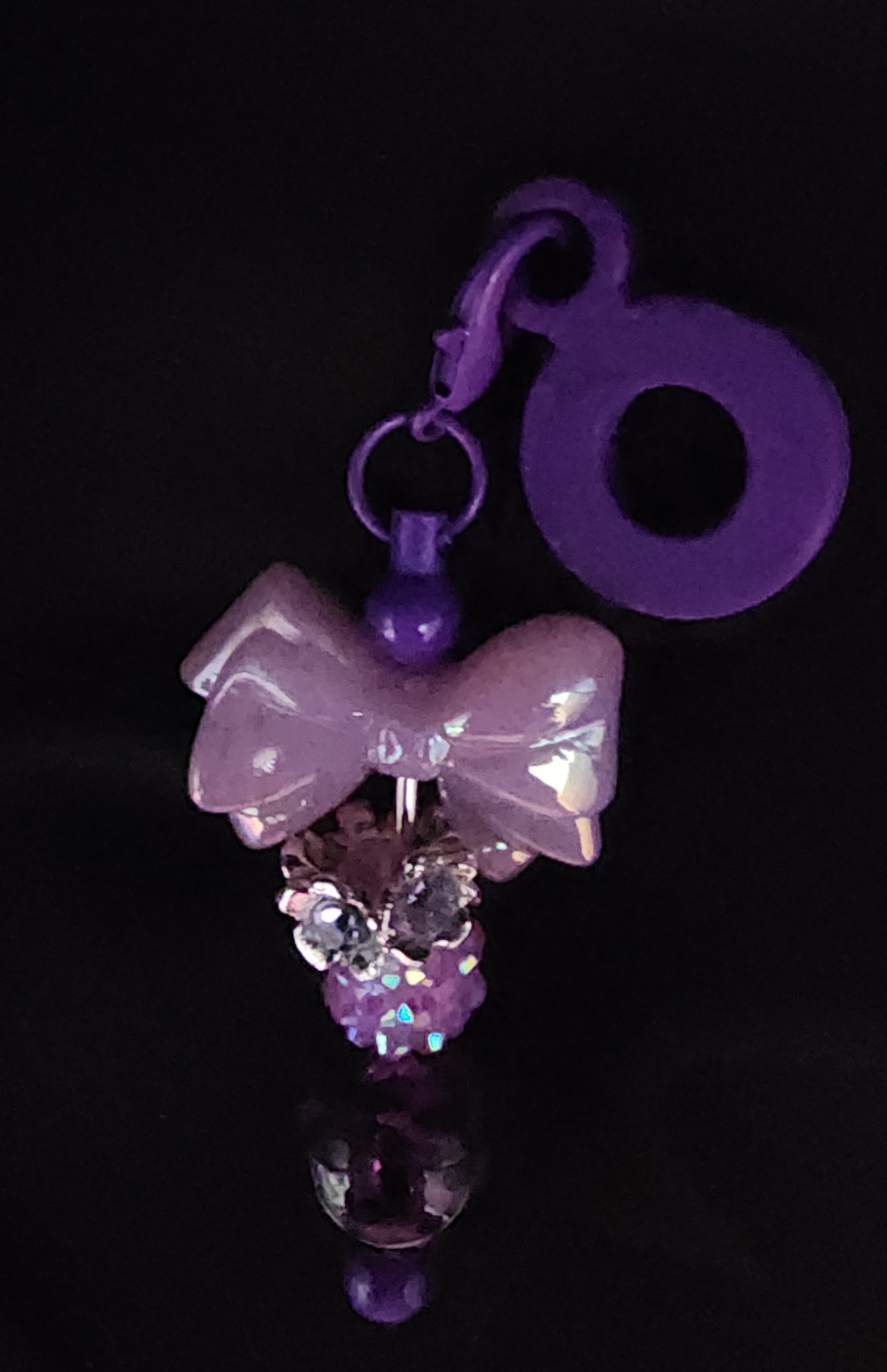 Purple Straw charm with purple bow