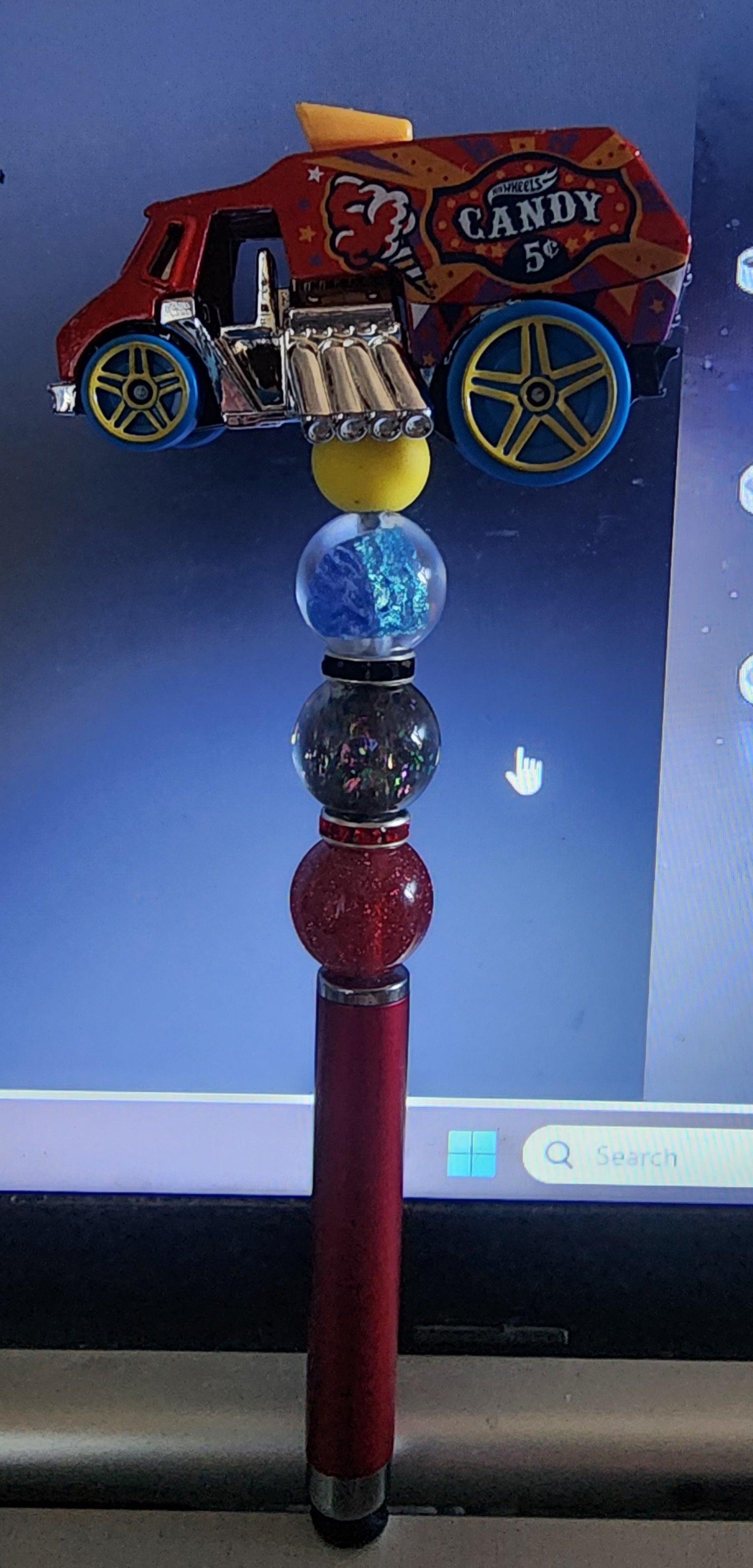 Red toy van stylus/pen combo 1