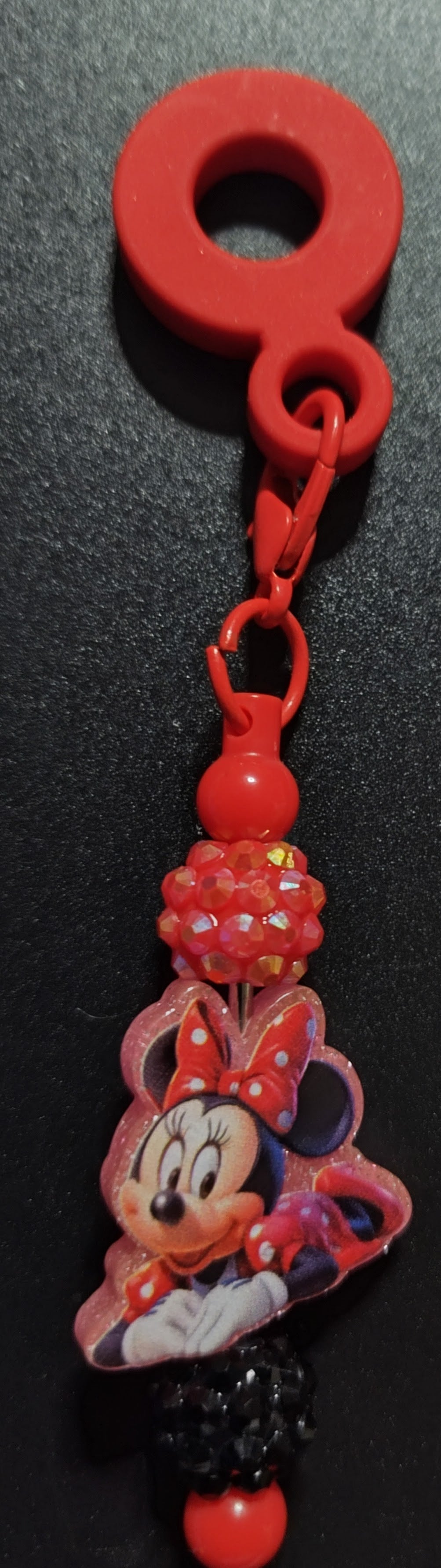 Red Minnie Straw Charm