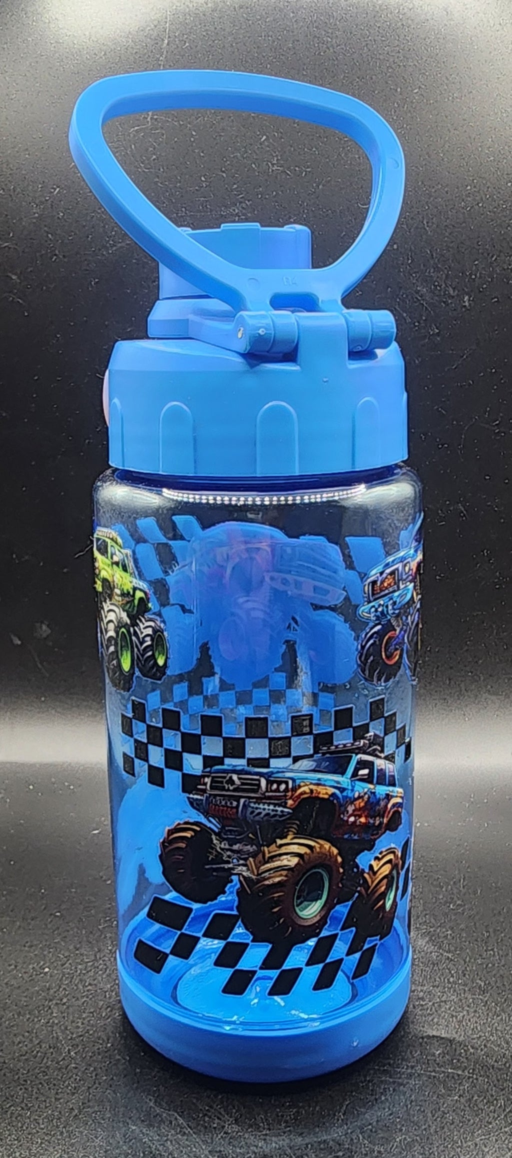 Blue Water Bottle w/Monster Truck