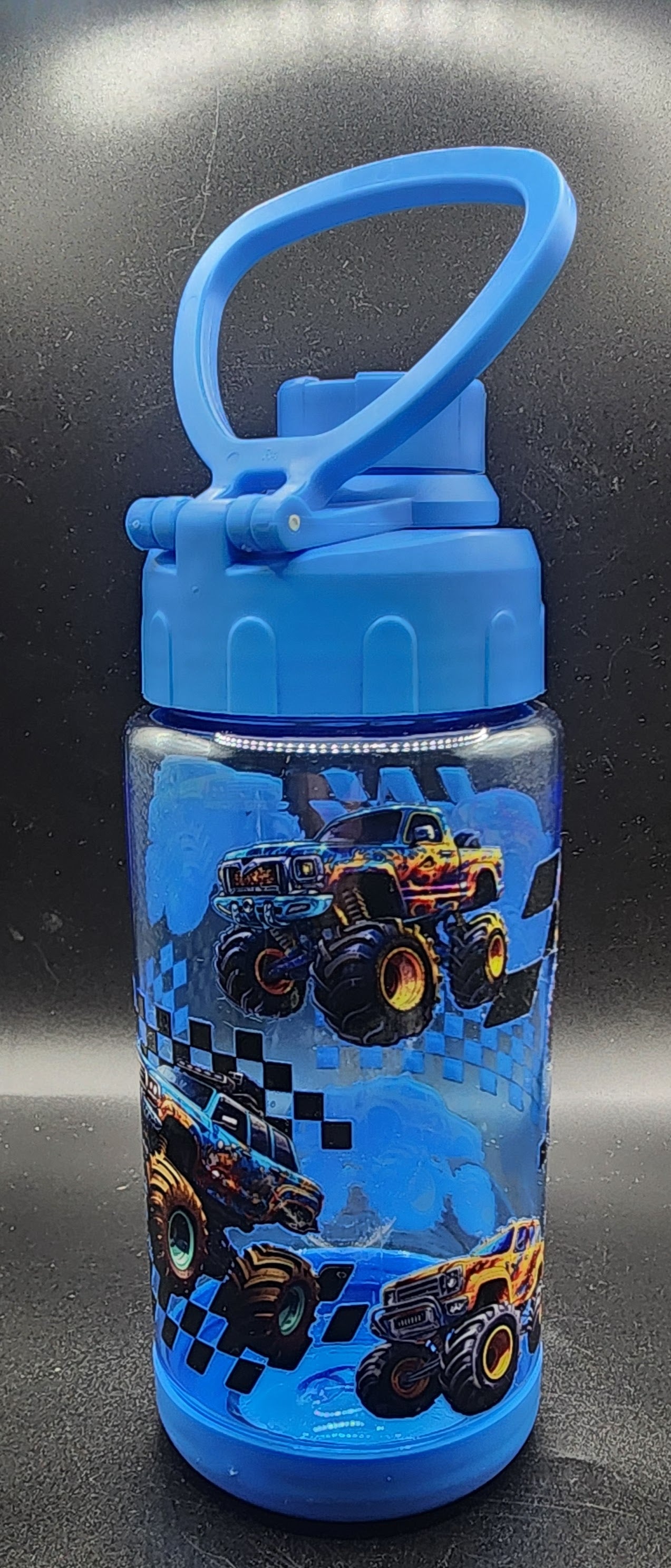 Blue Water Bottle w/Monster Truck
