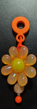 Orange Flower Straw Charm